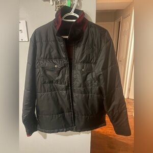 Reversible The North Face Men's Black and Red Puffer Jacket